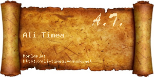 Ali Tímea névjegykártya