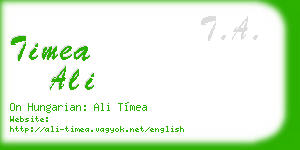 timea ali business card